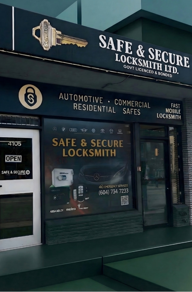 Licensed locksmith van and gear on a Vancouver street
